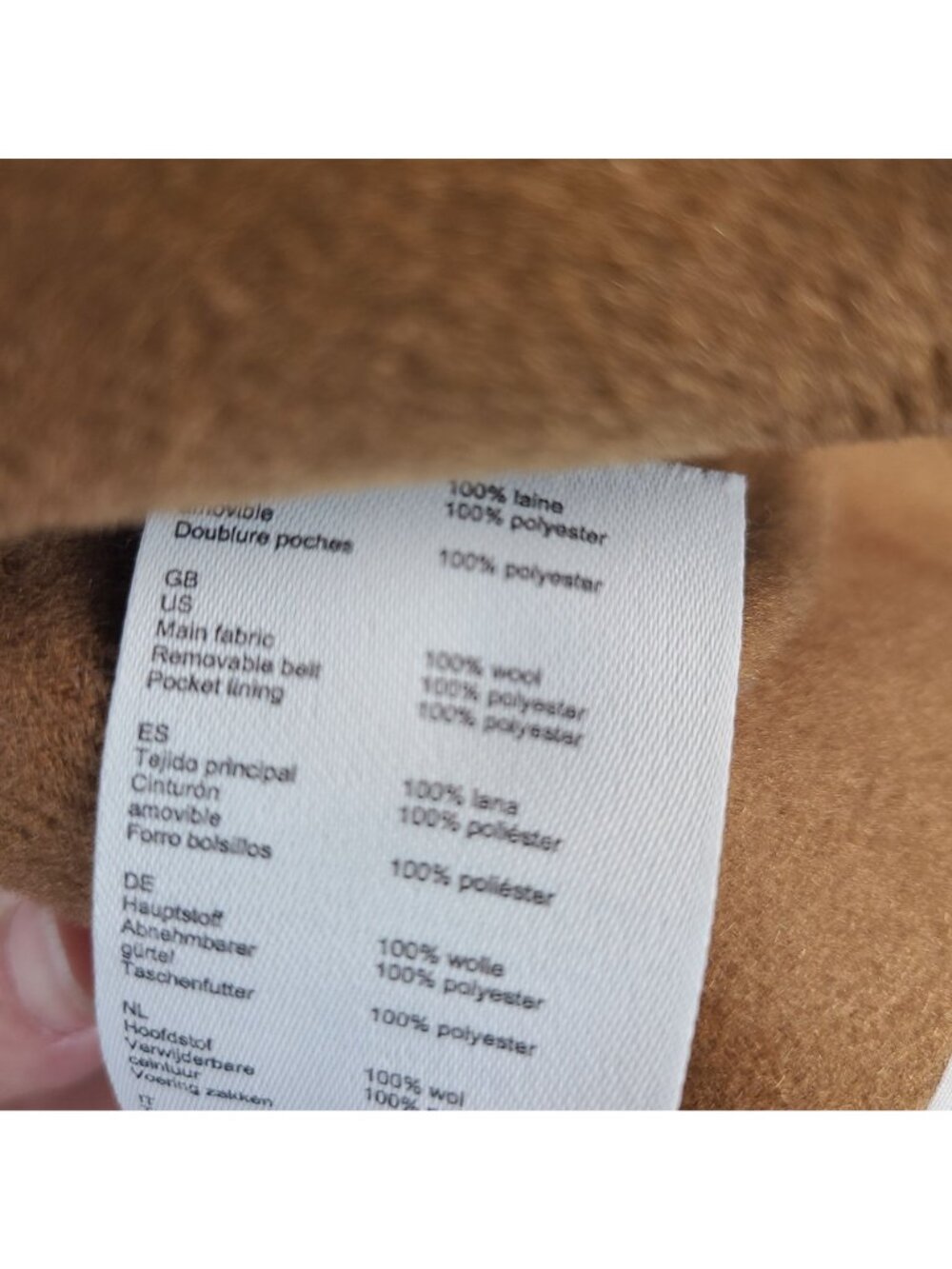 Maje Wool Blend Blazer Jacket Camel Brown Size 1 Logo Print Pockets - Picture 4 of 12